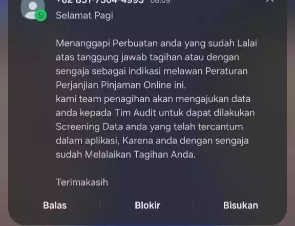 Tim Audit Pinjol: Screening Data Nasabah Galbay