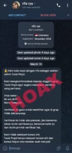penipuan mengatasnamakan admin tools pinjol