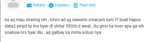 menghapus data pinjaman online