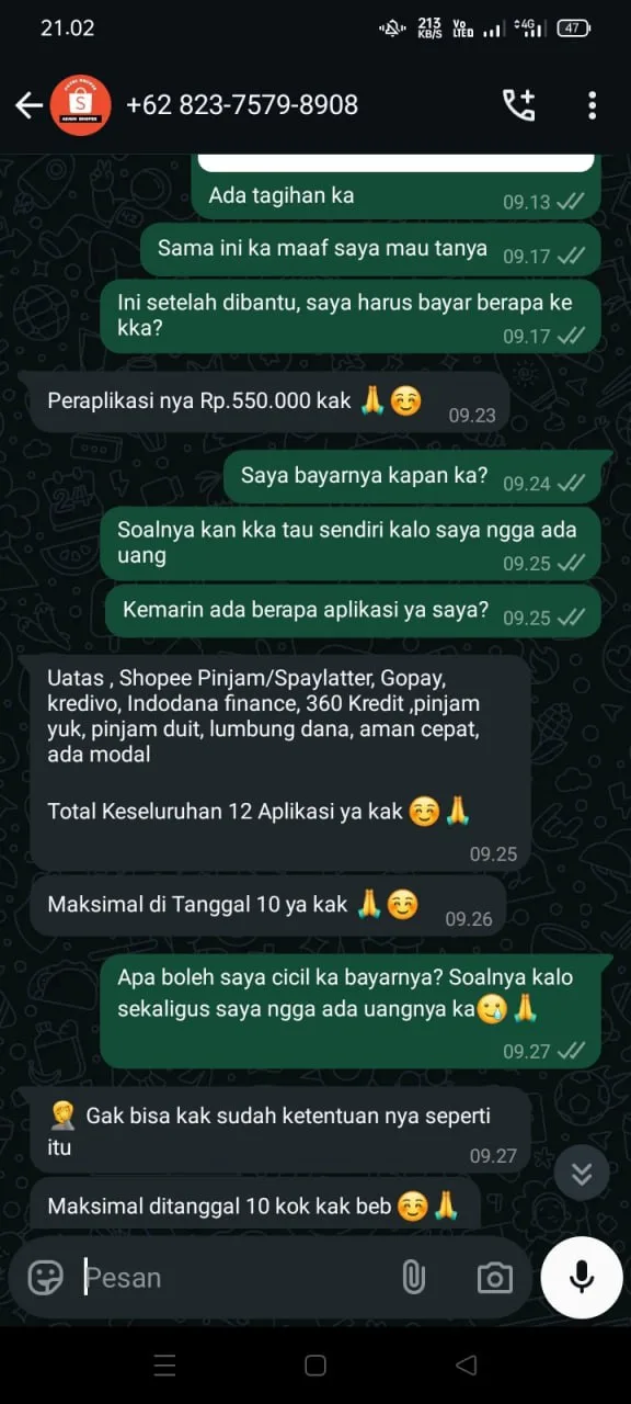 penipuan backup aplikasi pinjol