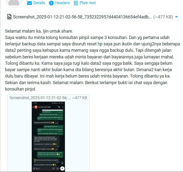 joki pinjol berkedok pt konsultan pinjol