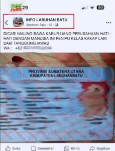 pinjol sebar data di fb grup labuan batu