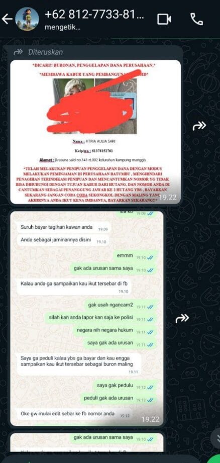 telat bayar pinjol nasabah kena sebar data