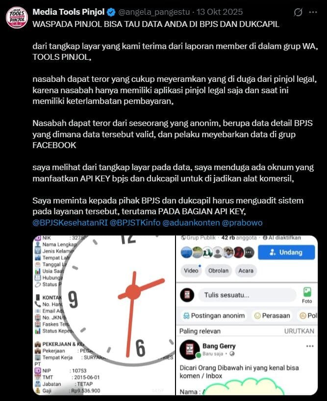 pinjol sebar data bpjs